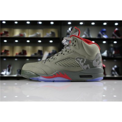 Mens and Womens Air Jordan 5 "Camo" Dark Stucco/University Red 1