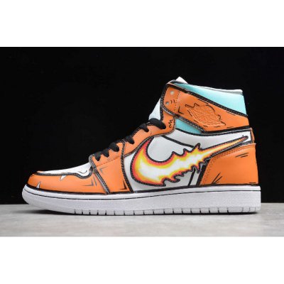 New Air Jordan 1 High "Fire Dragon" Orange/Black/White-Blue 5562
