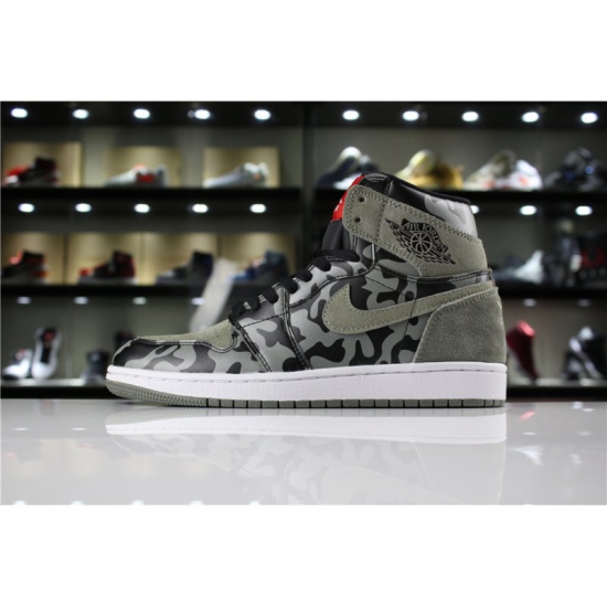 Air Jordan 1 Retro High Premium "Shadow Camo" Black/Dark Stucco- - Click Image to Close