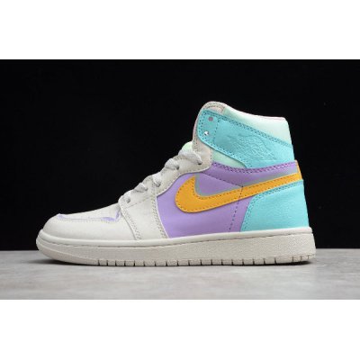 2019 New Air Jordan 1 GS White Purple Green Orange 556298-007 Fo