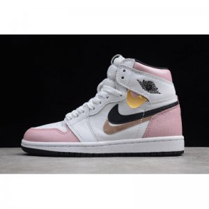 2019 Air Jordan 1 High OG GS White/Pink-Black 555088-688
