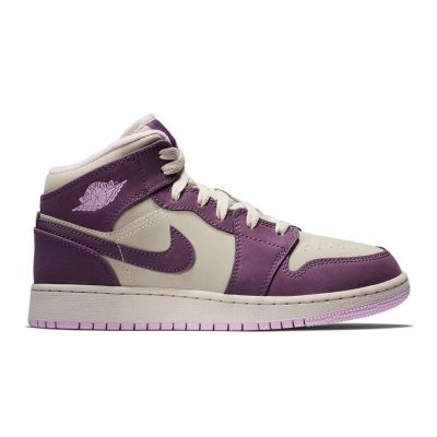 2018 Nike Air Jordan 1 Mid GS Pro Purple/Desert Sand 555112-500