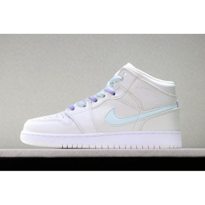Girls Air Jordan 1 Mid "Candy" Phantom/Purple Rise/Blue Tint/Igl
