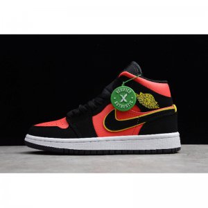 Air Jordan 1 Mid "Hot Punch" Black/Volt-Hot Punch BQ6472-006