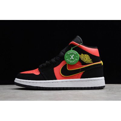 Air Jordan 1 Mid "Hot Punch" Black/Volt-Hot Punch BQ6472-006