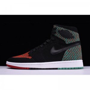 Air Jordan 1 Retro High Flyknit "BHM" Black/Lucid Green/Universi