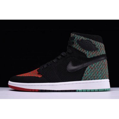 Air Jordan 1 Retro High Flyknit "BHM" Black/Lucid Green/Universi