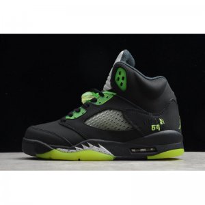 2020 Air Jordan 5 Retro OG "Quai 54" Black/Fluorescent Green 255