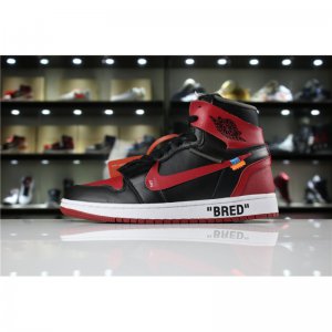 OFF-WHITE x Air Jordan 1 High OG 10X "Bred" Black/Varsity Red-Wh