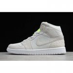 2020 Latest Air Jordan 1 Mid Vast Grey/Ghost Green-White CV3018-
