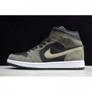2020 Air Jordan 1 Mid Military Olive Green BQ6472-030