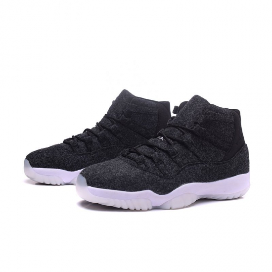 Men's and Women's Air Jordan 11 "Wool" Dark Grey/Metallic Silver - Click Image to Close