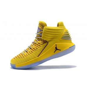 New Air Jordan 32 Warriors Yellow/Light Purple Men's Basketball