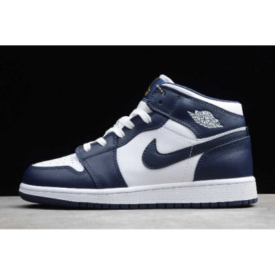 2019 Air Jordan 1 Mid "Obsidian" White/Obsidian-Metallic Gold 55