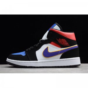 2019 Air Jordan 1 Mid SE "Rivals" Field Purple/White-Gym Red 852