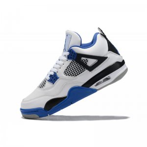 2019 New Air Jordan 4 White/Royal Blue-Black For Sale
