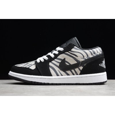 2020 New Air Jordan 1 Low Black Zebra Black White 55356-057